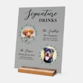 Elegantes Signature Drinks Haustier Hochzeithund 2 Acrylschild (Winkel)