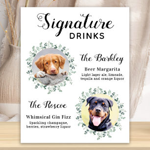 Elegantes Signature Drinks Haustier Hochzeithund 2 Poster