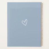 Elegantes Signature Script Dusty Blue Wedding Planer (Rückseite)