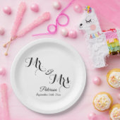 Elegantes Signature-Script-Monogramm Pappteller (Party)