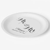 Elegantes Signature-Script-Monogramm Pappteller (Schrägansicht)