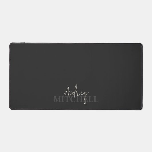 Elegantes Signature-Script-Monogramm rosa Schreibtischunterlage (Vorderseite)