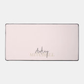 Elegantes Signature-Script-Monogramm rosa Schreibtischunterlage (Vorderseite)