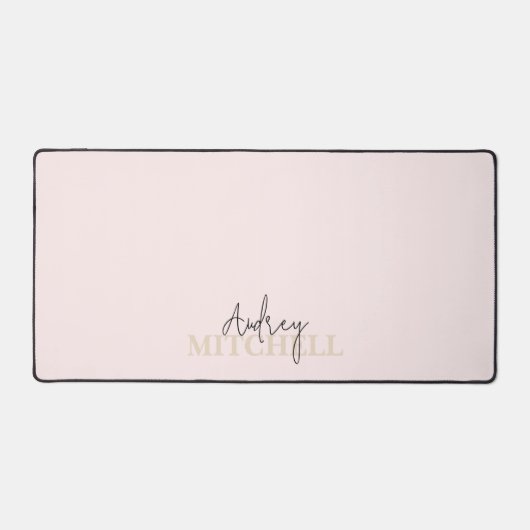 Elegantes Signature-Script-Monogramm rosa Schreibtischunterlage (Vorderseite)