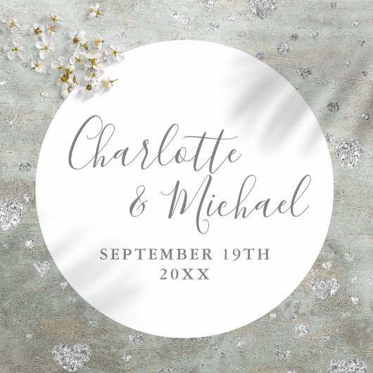 Elegantes Signaturskript Runder Aufkleber