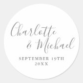 Elegantes Signaturskript Runder Aufkleber (Vorderseite)