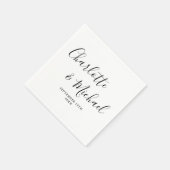 Elegantes Signaturskript schwarz und weiß Serviette (Ecke)