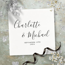 Elegantes Signaturskript schwarz und weiß Serviette