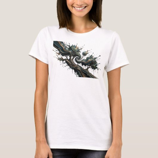 Elegantes Silber ABSTRACT ART Design T-Shirt (Vorderseite)