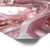 Elegantes Silber ABSTRACT ART Grafikdesign Poster (Ecke)