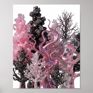 Elegantes Silber ABSTRAKTE KUNST Abstrakte Gestalt Poster