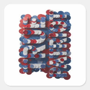 Elegantes Silber AMERIKA Sticker-Grafik Quadratischer Aufkleber