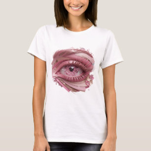 Elegantes Silber-Augen der Nacht 3D-Textkunst T-Shirt