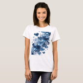 Elegantes Silber BLUE HEARTS Statement T-Shirt (Vorne ganz)