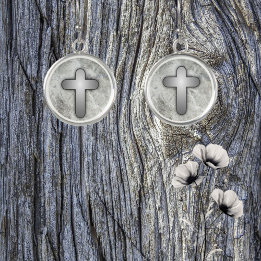 Elegantes Silber Cross Drop Silver plattiert Ohrringe