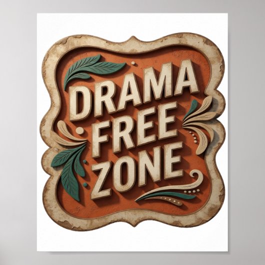 Elegantes Silber DRAMA FREIE ZONE Poster (Vorne)