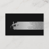 Elegantes Silber gebürstet / schwarz Visitenkarte (Rückseite)