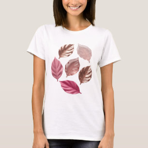 Elegantes Silber GOLDENE BLÄTTER Kühnes Design T-Shirt
