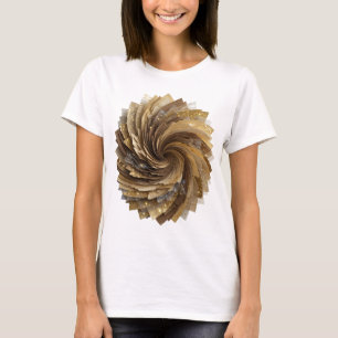 Elegantes Silber-GOLDENE-SPIRALE-Druckmuster T-Shirt