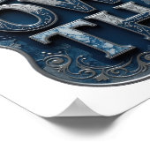 Elegantes Silber-GROWTH-Text-Design Poster (Ecke)