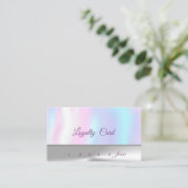 Elegantes Silber,Holographic Loyalty Card Treuekarte (Stehend Vorderseite)
