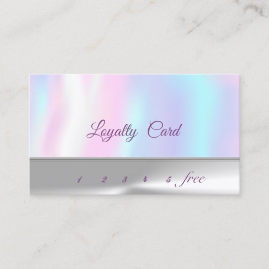Elegantes Silber,Holographic Loyalty Card Treuekarte (Vorderseite)