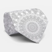 Elegantes Silber-Mandala-Muster Krawatte (Gerollt)