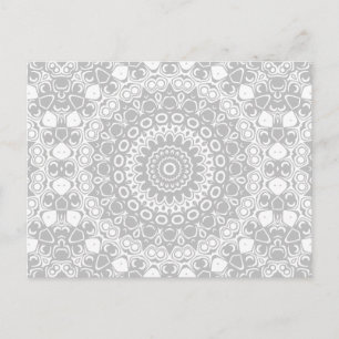 Elegantes Silber-Mandala-Muster Postkarte