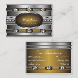 Elegantes Silber mit braunen Imitaten Rhinestones Visitenkarte