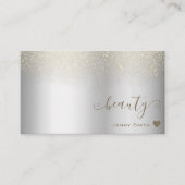 Elegantes Silber mit Golden Rain Beauty Werbeaktio Visitenkarte (Vorderseite)