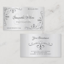 Elegantes Silber mit Verzierten Eckgrenzen