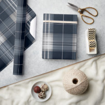 Elegantes Silber Navy Luxe Gitter Stahl Karomuster