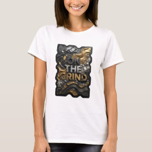 Elegantes Silber ON THE GRIND Künstlerisches Motiv T-Shirt