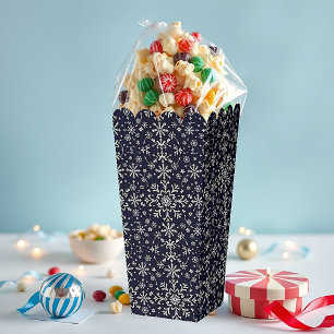 Elegantes Silber- und Blau-Schneeflockenmuster Geschenkschachtel