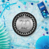 Elegantes Silber und Diamanten 70 Jahre Pappteller (Party)
