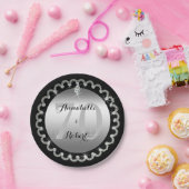 Elegantes Silber und Diamanten 70 Jahre Pappteller (Party)