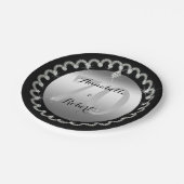 Elegantes Silber und Diamanten 70 Jahre Pappteller (Schrägansicht)