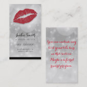 Elegantes Silber und glänzend mit den roten Lippen Visitenkarte (Vorne/Hinten)