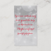 Elegantes Silber und glänzend mit den roten Lippen Visitenkarte (Rückseite)