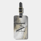Elegantes Silber und Gold Gepäckanhänger (Vorderseite vertikal)