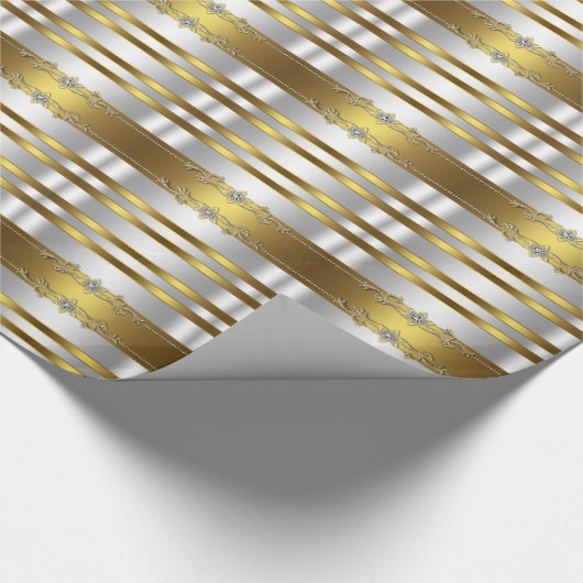 Elegantes Silber- und Gold-Geschenkpapier Geschenkpapier (Ecke)