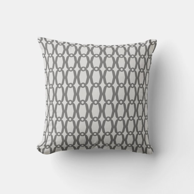 Elegantes Silber- und Graumuster Kissen (Vorderseite)
