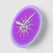 Elegantes Silber und lila Krone chakra Zeit Runde Wanduhr (Winkel)