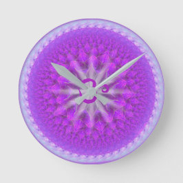 Elegantes Silber und lila Krone chakra Zeit Runde Wanduhr