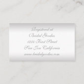 Elegantes Silber und rosa Rose Begleitkarte (Rückseite)