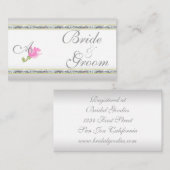 Elegantes Silber und rosa Rose Begleitkarte (Vorne/Hinten)