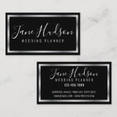 Elegantes Silber und Schwarz Einfach Minimalistisc Visitenkarte (Vorne/Hinten)