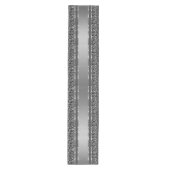 Elegantes Silber und schwarze Damasken und Streife Mittelgroßer Tischläufer (Vorderseite)