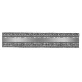 Elegantes Silber und schwarze Damasken und Streife Mittelgroßer Tischläufer (Horizontal)