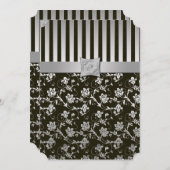 Elegantes Silber und Schwarze Einladung (Vorne/Hinten)